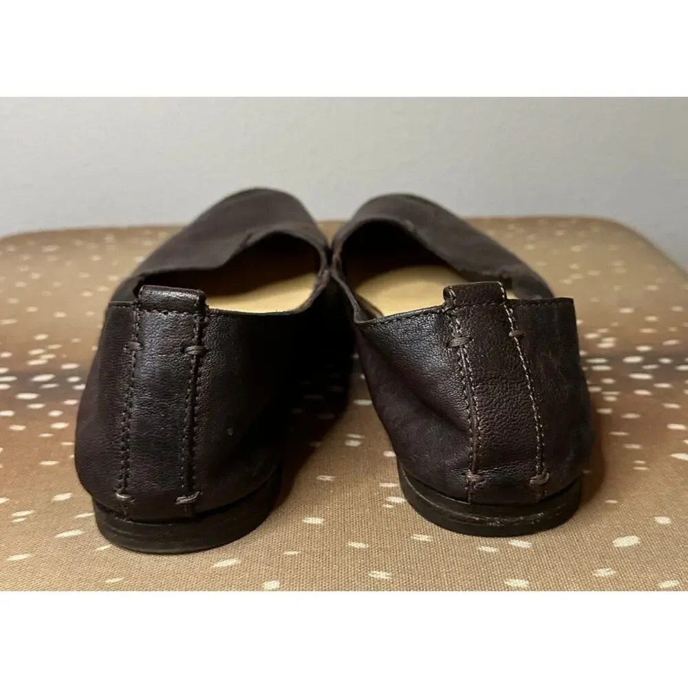 FRYE Chocolate Leather Slip On Loafer Flat Size 9